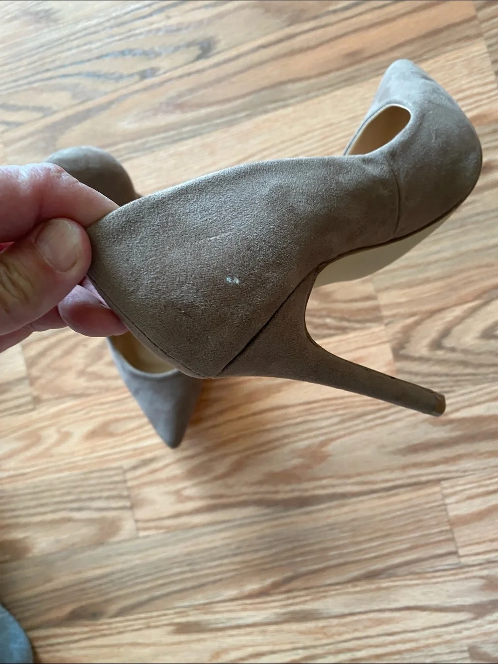 Madden Girl Taupe Suede Pointed-Toe Stilettos-6 Event Prom Office Coquette